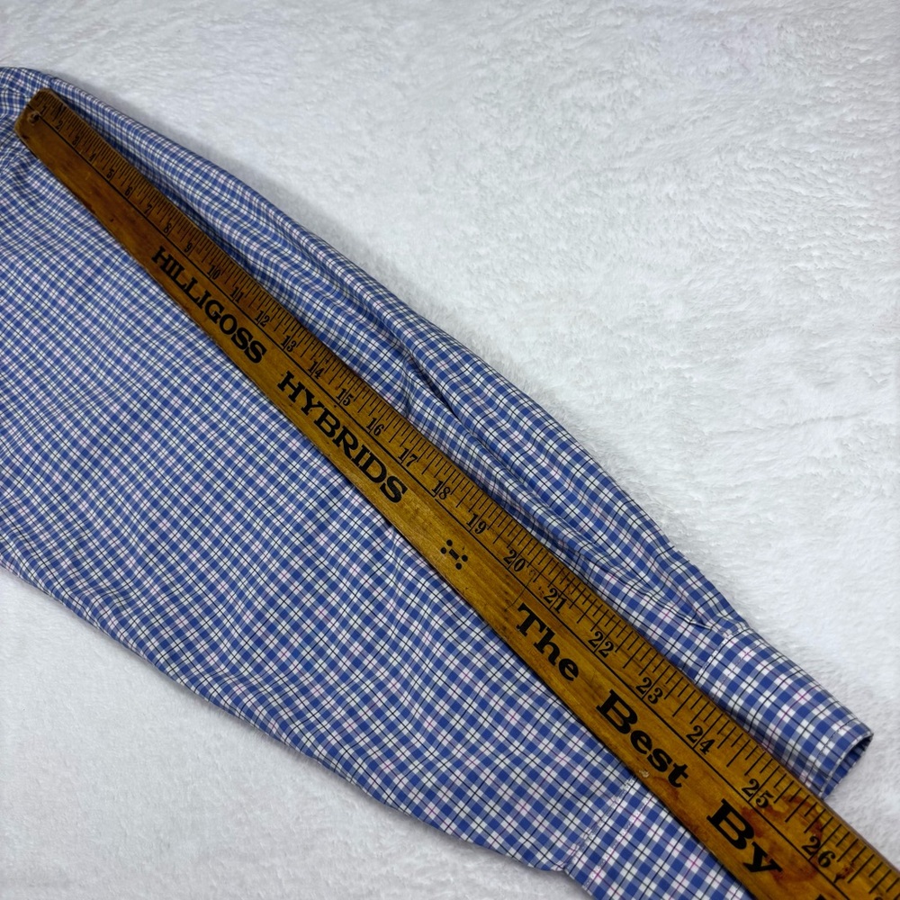 Ralph Lauren Men 3XB Blue & White Checkered Plaid Long Sleeve Button Down Shirt - Picture 12 of 12